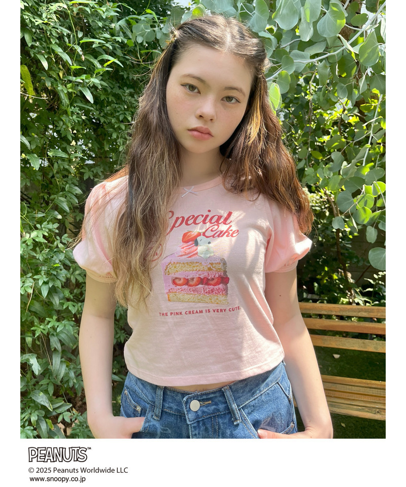 【PEANUTS】Strawberry Cake  TEE  詳細画像 ピンク 9