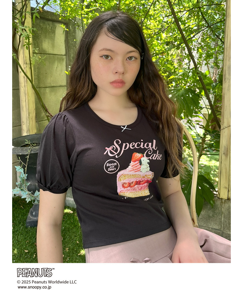 【PEANUTS】Strawberry Cake  TEE  詳細画像 ブラック 6