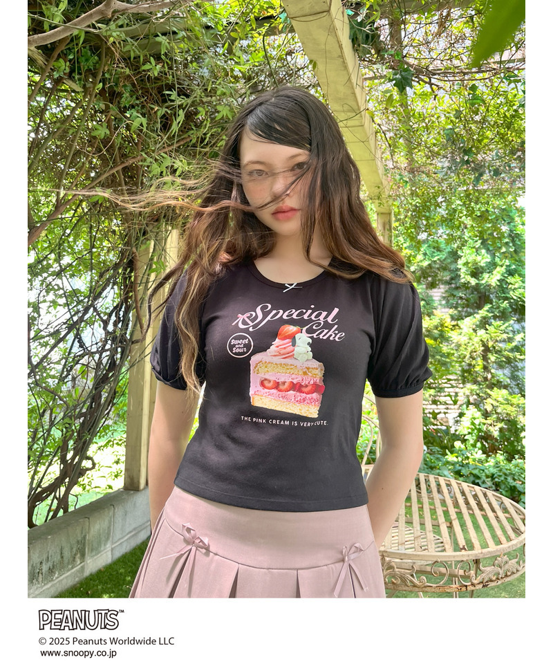 【PEANUTS】Strawberry Cake  TEE  詳細画像 ブラック 8