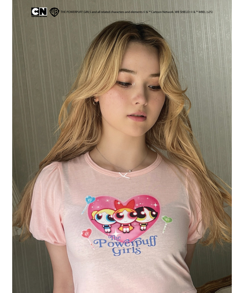 【THE POWERPUFF GIRLS】ハートキャンディーTEE  詳細画像 ピンク 3