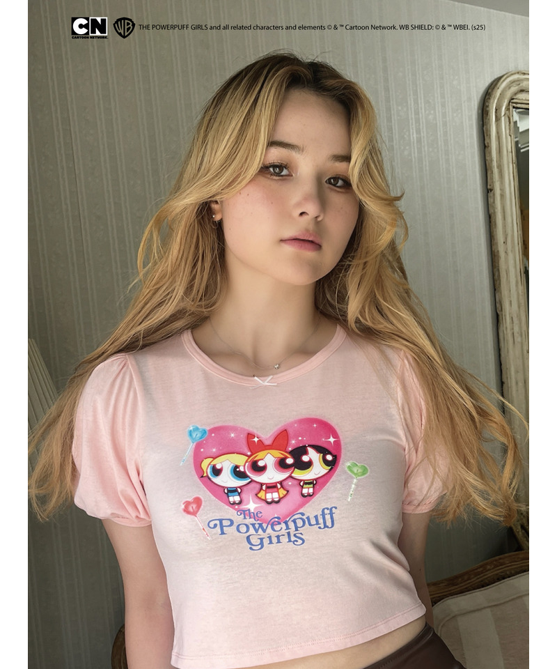 【THE POWERPUFF GIRLS】ハートキャンディーTEE  詳細画像 ピンク 5