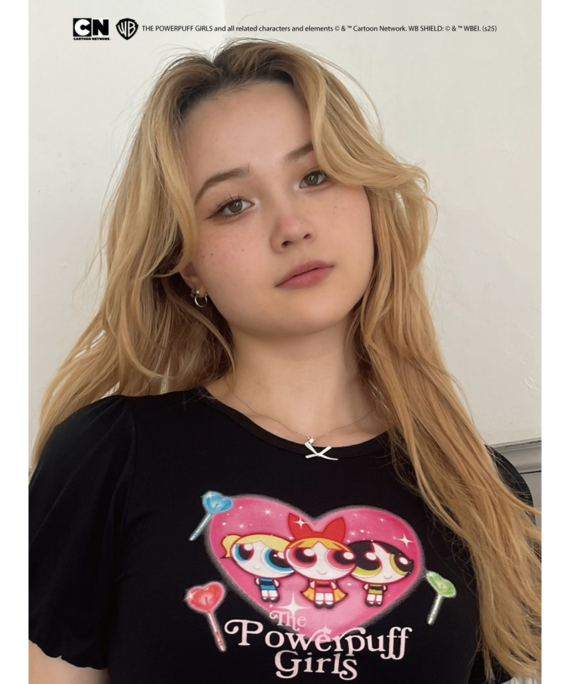【THE POWERPUFF GIRLS】ハートキャンディーTEE  詳細画像 ブラック 2
