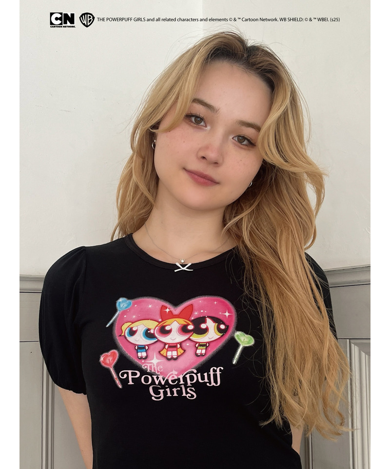 【THE POWERPUFF GIRLS】ハートキャンディーTEE  詳細画像 ブラック 3