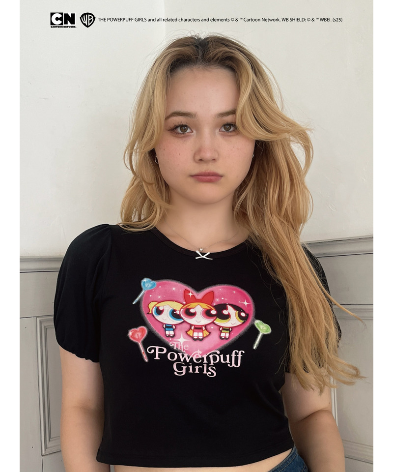 【THE POWERPUFF GIRLS】ハートキャンディーTEE  詳細画像 ブラック 4