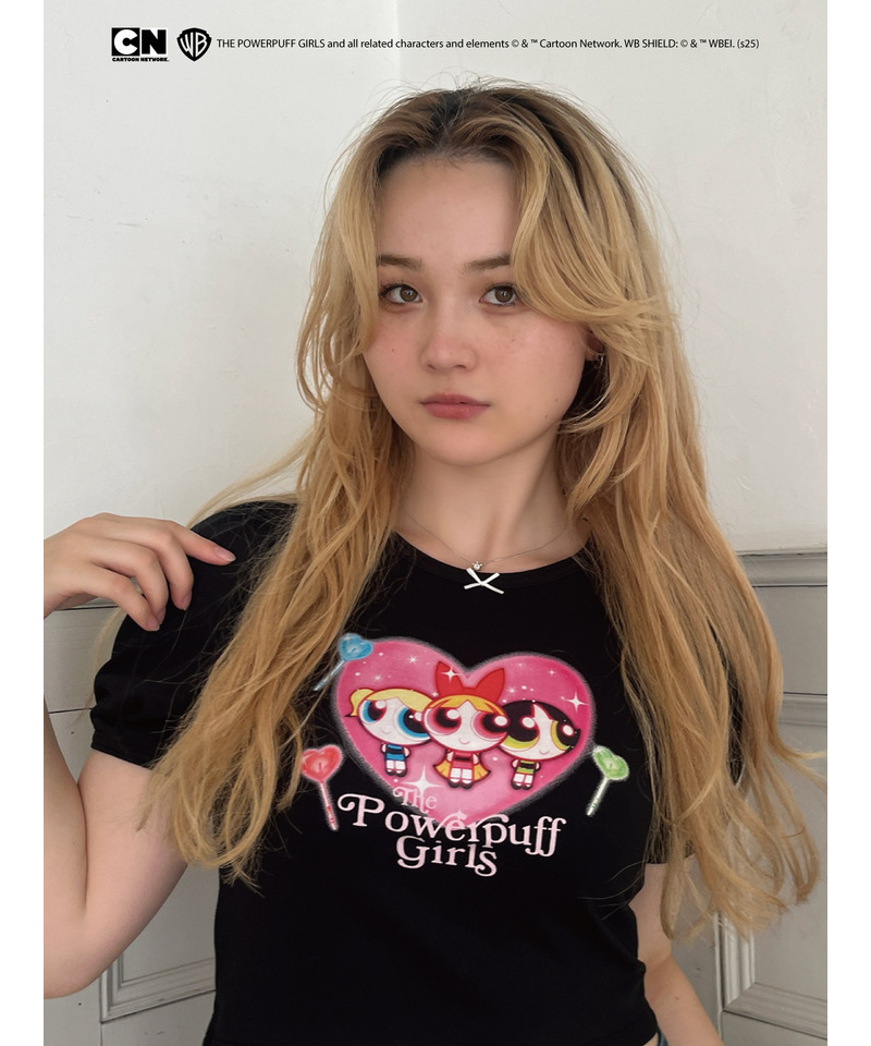 【THE POWERPUFF GIRLS】ハートキャンディーTEE  詳細画像 ブラック 5
