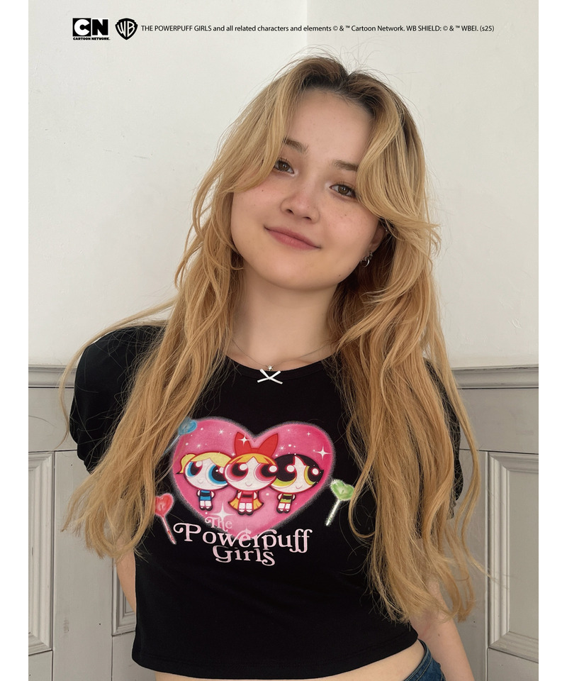 【THE POWERPUFF GIRLS】ハートキャンディーTEE  詳細画像 ブラック 6