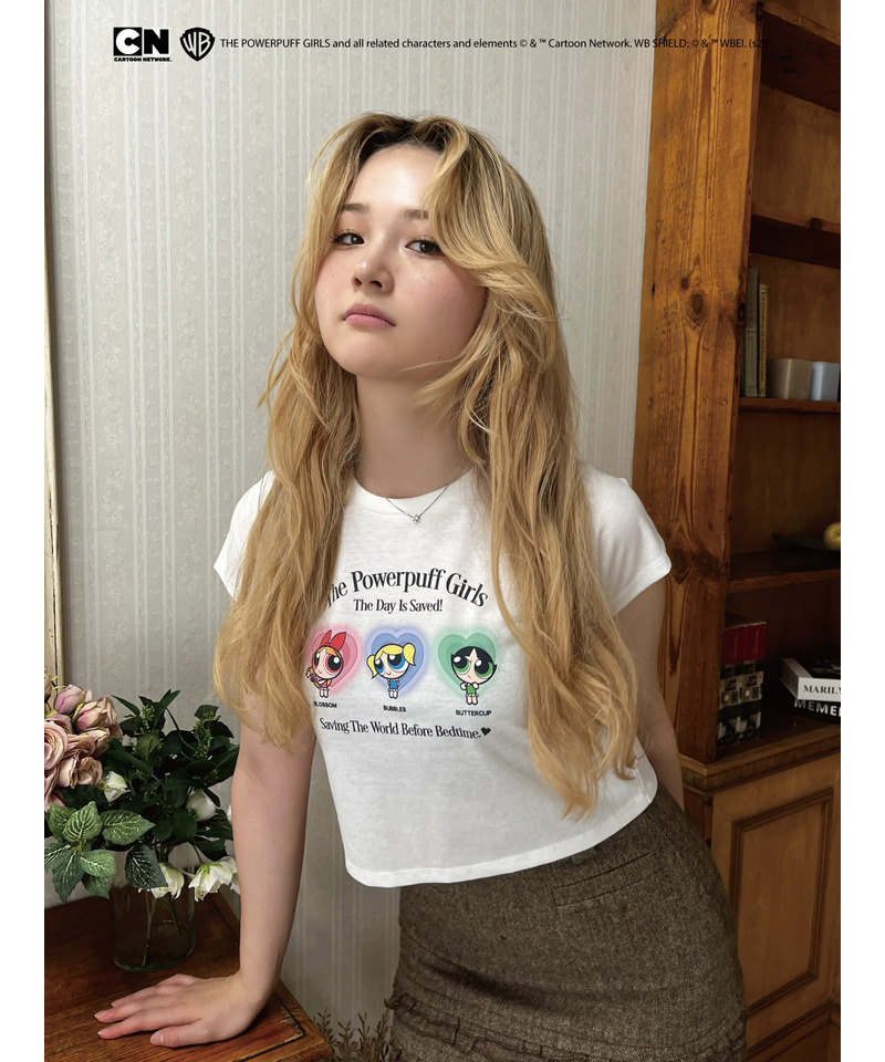 【THE POWERPUFF GIRLS】パジャマガールズTEE  詳細画像 オフホワイト 13
