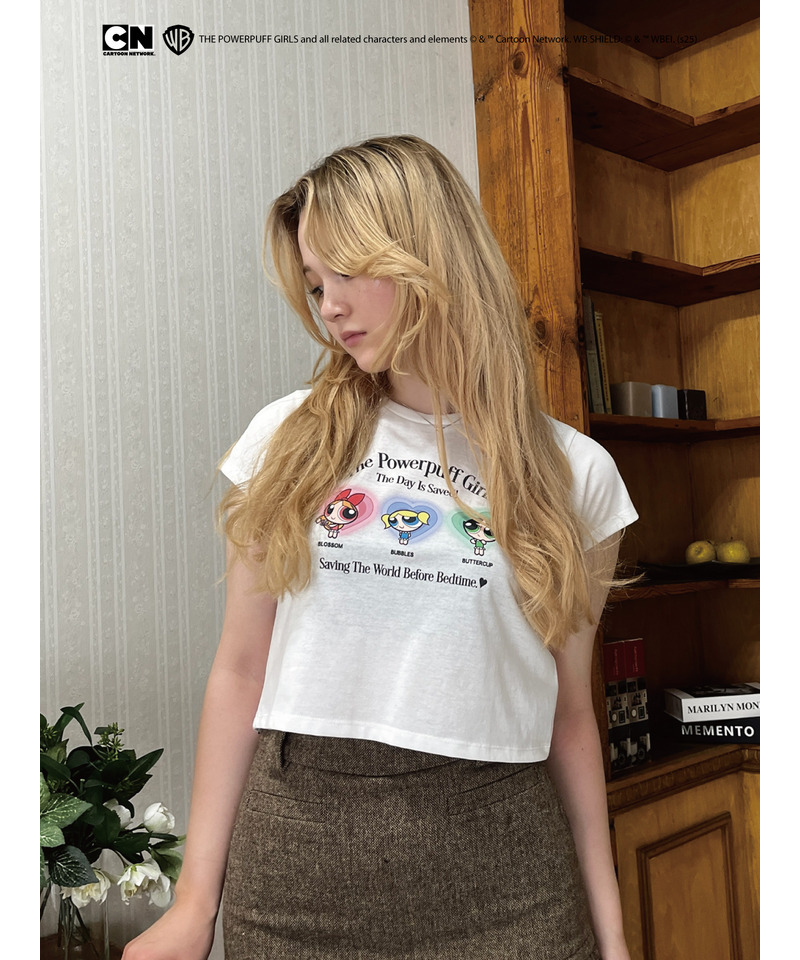 【THE POWERPUFF GIRLS】パジャマガールズTEE  詳細画像 オフホワイト 14