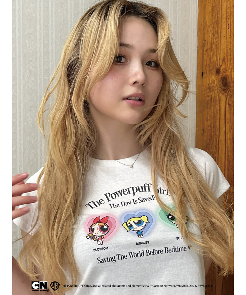 【THE POWERPUFF GIRLS】パジャマガールズTEE  詳細画像 オフホワイト 3