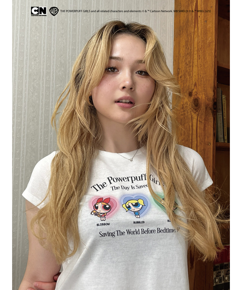 【THE POWERPUFF GIRLS】パジャマガールズTEE  詳細画像 オフホワイト 4