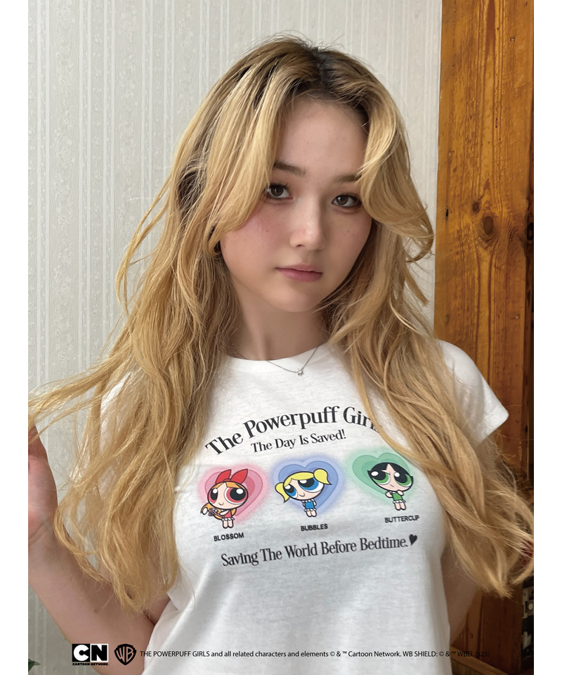 【THE POWERPUFF GIRLS】パジャマガールズTEE  詳細画像 オフホワイト 5