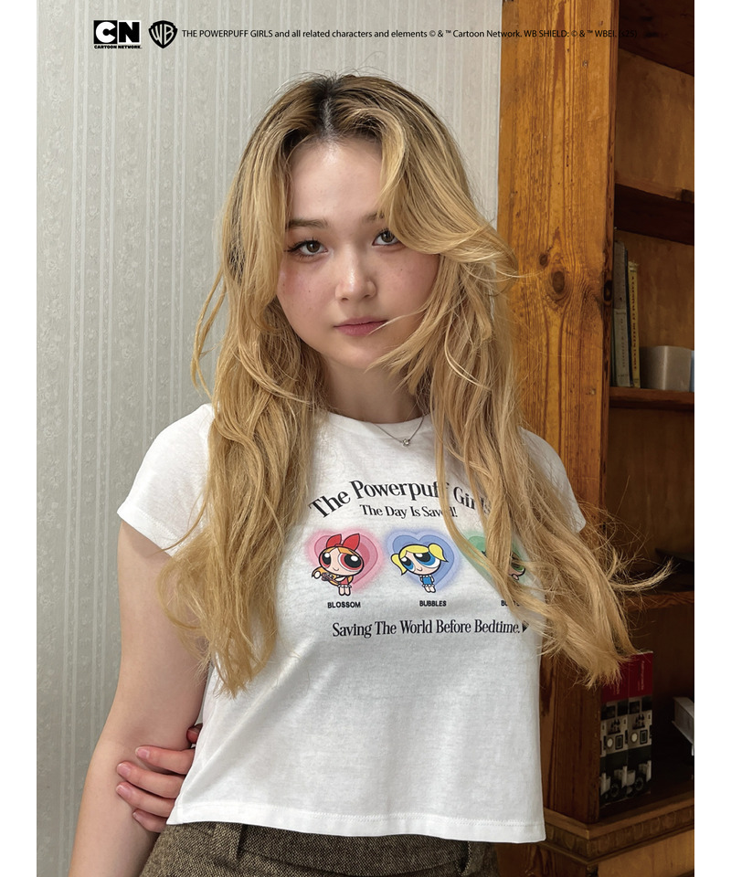 【THE POWERPUFF GIRLS】パジャマガールズTEE  詳細画像 オフホワイト 6