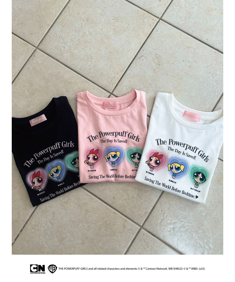 【THE POWERPUFF GIRLS】パジャマガールズTEE  詳細画像 ピンク 3