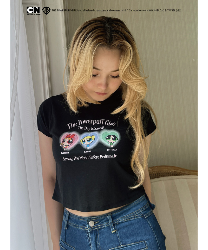 【THE POWERPUFF GIRLS】パジャマガールズTEE  詳細画像 ブラック 7