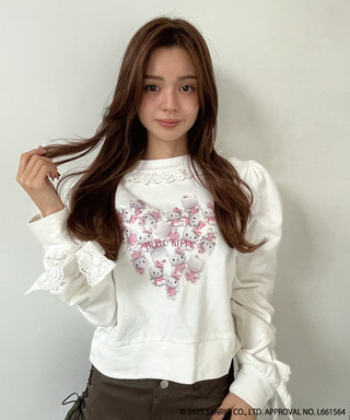 ANGEL【HELLO KITTY】 HEART FRILL SWEAT