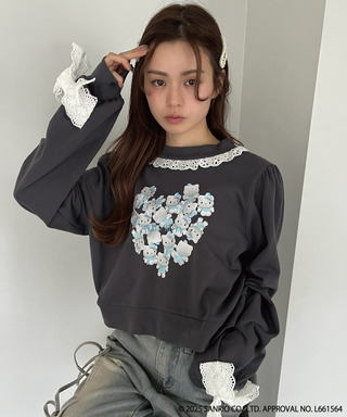 ANGEL【HELLO KITTY】 HEART FRILL SWEAT