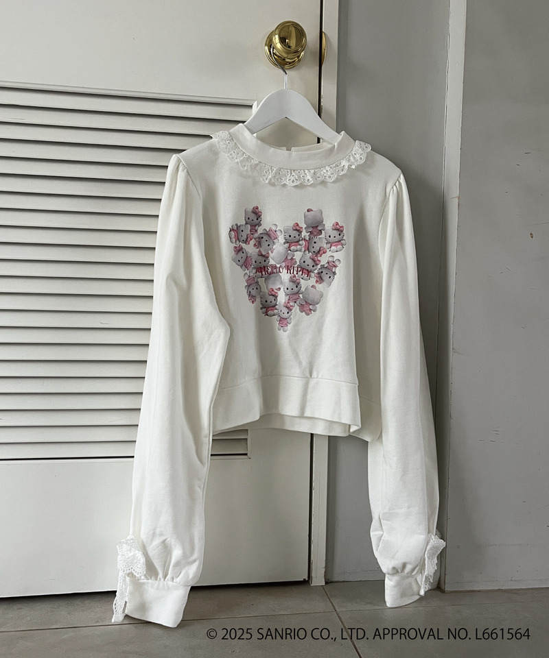 ANGEL【HELLO KITTY】 HEART FRILL SWEAT 詳細画像 オフホワイト 10