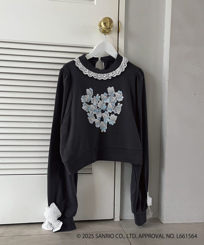 ANGEL【HELLO KITTY】 HEART FRILL SWEAT 詳細画像 ブラック系 6