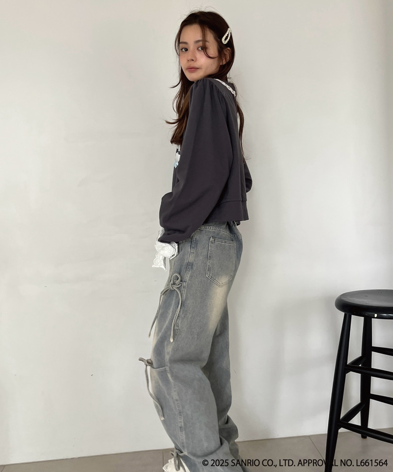 ANGEL【HELLO KITTY】 HEART FRILL SWEAT 詳細画像 ブラック系 8