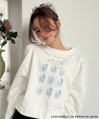 ANGEL【HELLO KITTY】 ENCYCLOPEDIA FRILL SWEAT