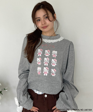 ANGEL【HELLO KITTY】 ENCYCLOPEDIA FRILL SWEAT