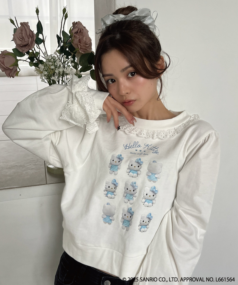 ANGEL【HELLO KITTY】 ENCYCLOPEDIA FRILL SWEAT 詳細画像 オフホワイト 3