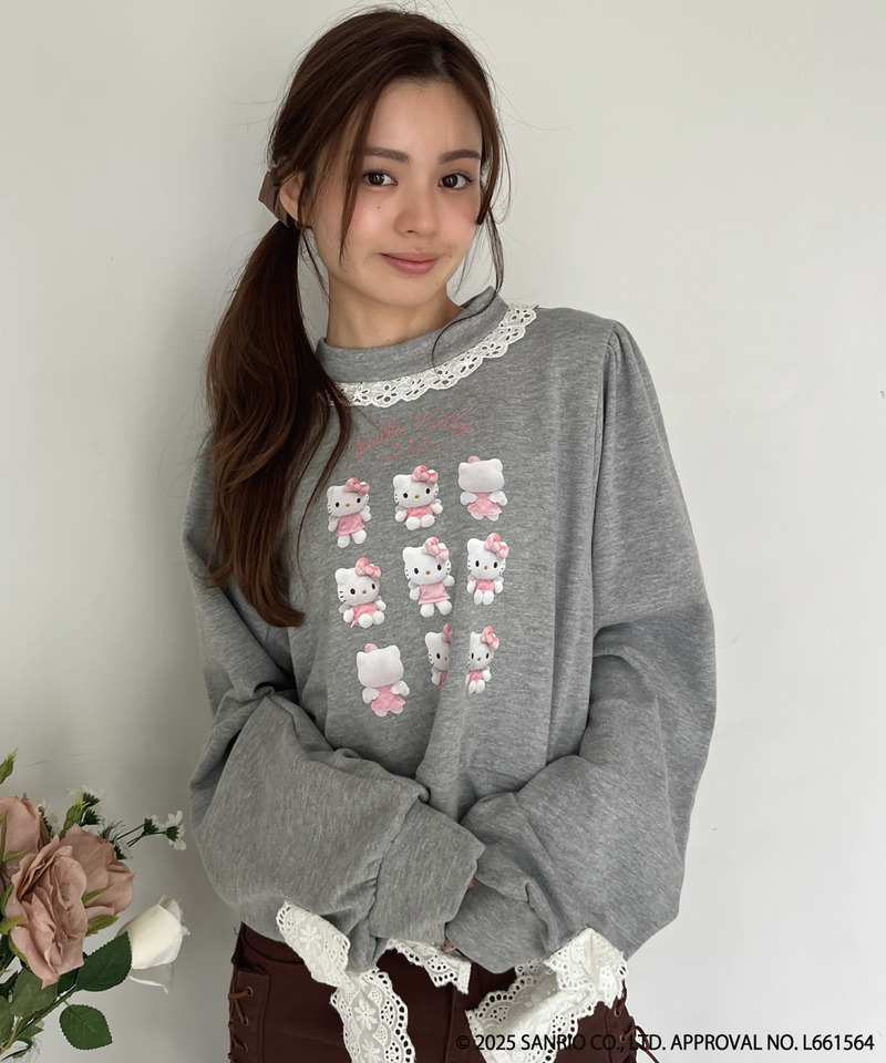 ANGEL【HELLO KITTY】 ENCYCLOPEDIA FRILL SWEAT 詳細画像 グレー 2