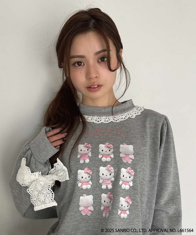 ANGEL【HELLO KITTY】 ENCYCLOPEDIA FRILL SWEAT 詳細画像 グレー 3