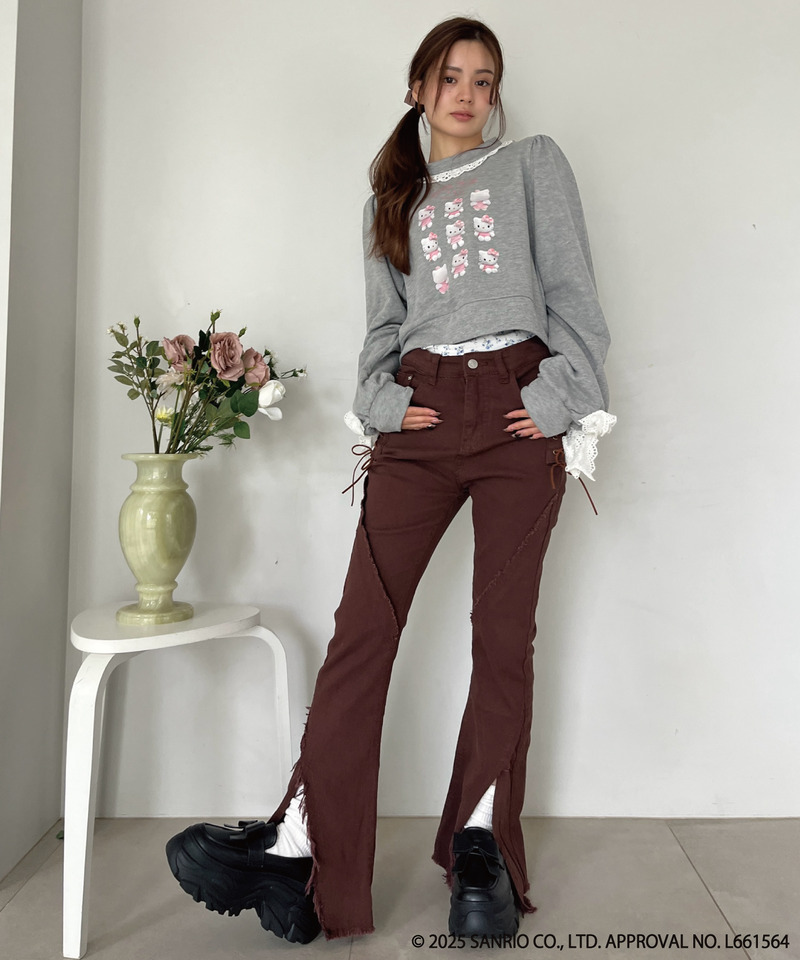 ANGEL【HELLO KITTY】 ENCYCLOPEDIA FRILL SWEAT 詳細画像 グレー 6