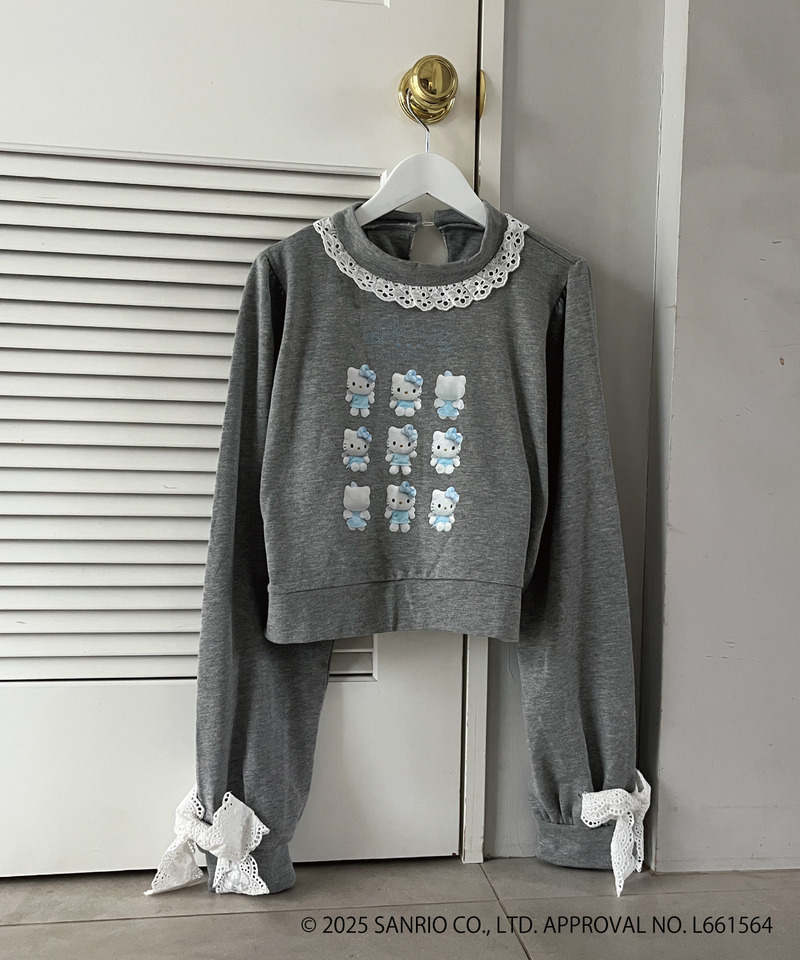 ANGEL【HELLO KITTY】 ENCYCLOPEDIA FRILL SWEAT 詳細画像 グレー系 1