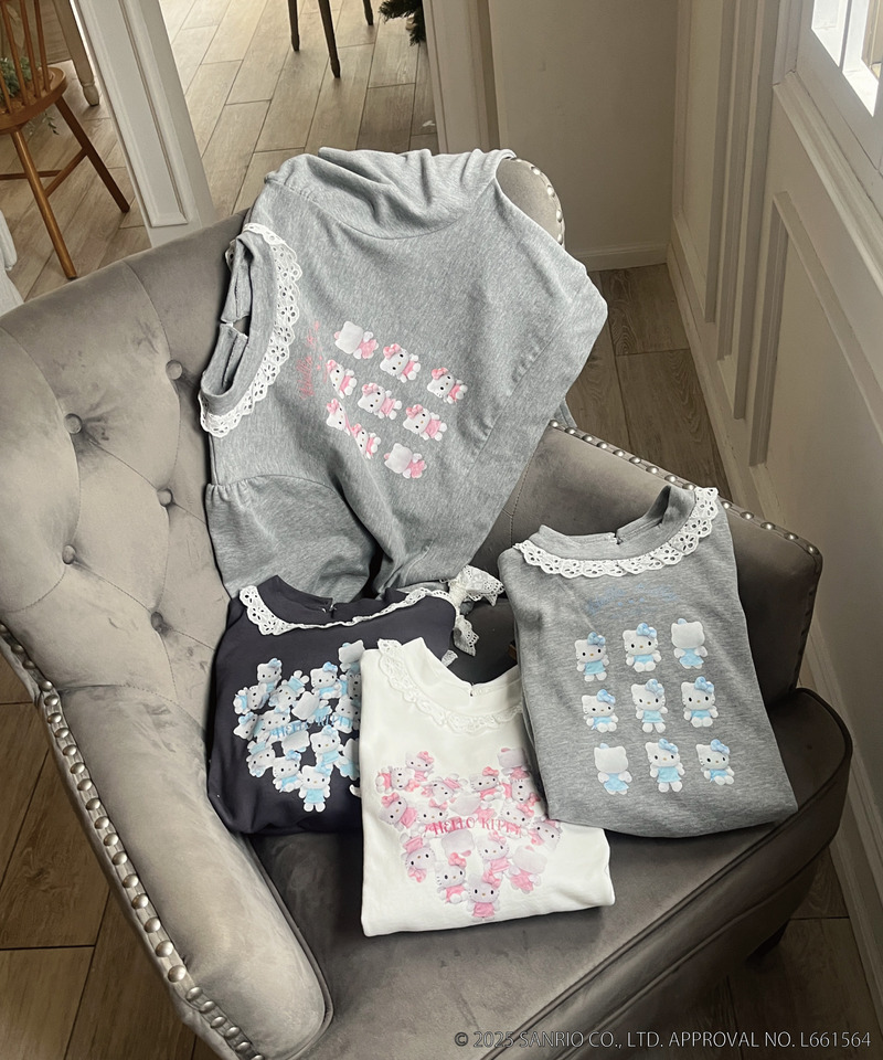 ANGEL【HELLO KITTY】 ENCYCLOPEDIA FRILL SWEAT 詳細画像 グレー系 2