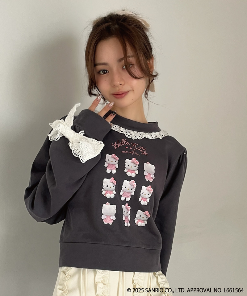ANGEL【HELLO KITTY】 ENCYCLOPEDIA FRILL SWEAT 詳細画像 ブラック系 5