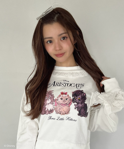 【Disney】おしゃれキャット / フリルスウェット 詳細画像