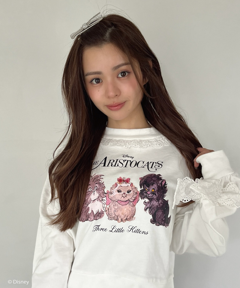 【Disney】おしゃれキャット / フリルスウェット 詳細画像 オフホワイト 1