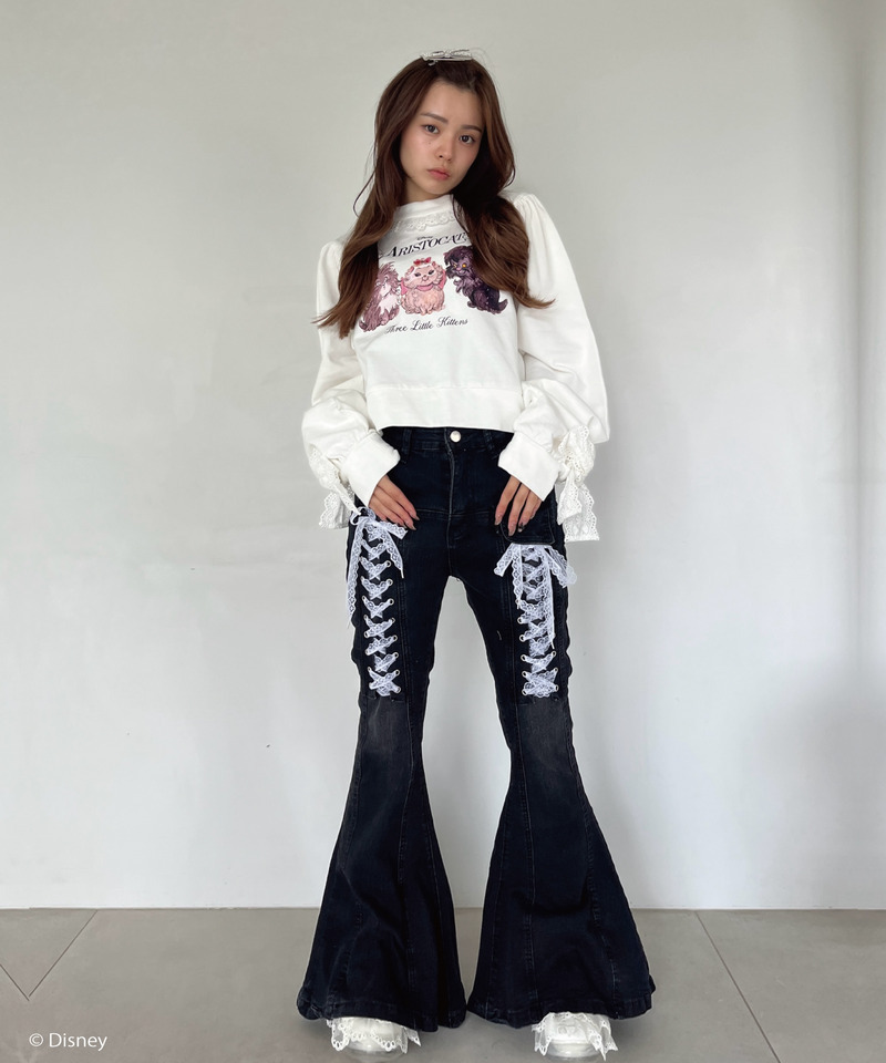 【Disney】おしゃれキャット / フリルスウェット 詳細画像 オフホワイト 10