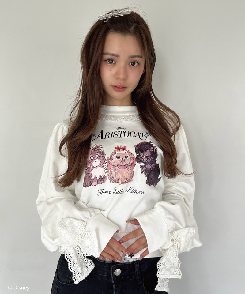 【Disney】おしゃれキャット / フリルスウェット 詳細画像 オフホワイト 14