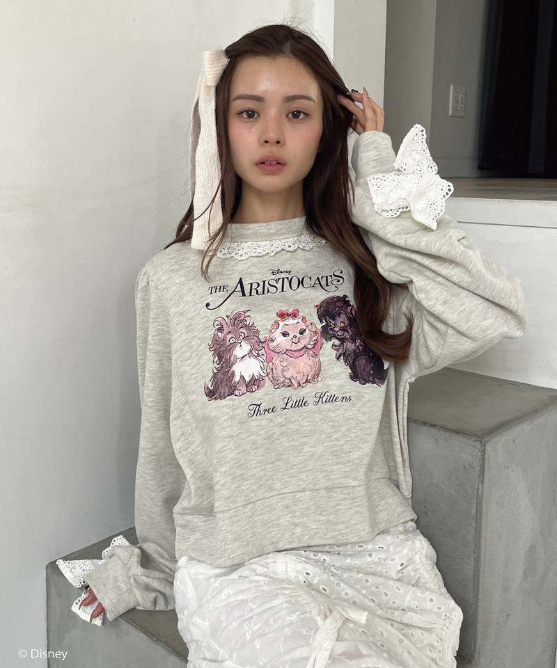 【Disney】おしゃれキャット / フリルスウェット 詳細画像 グレー 10