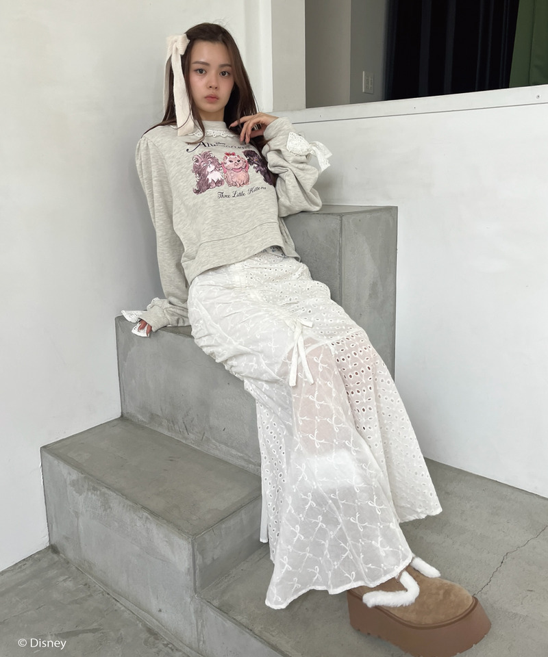 【Disney】おしゃれキャット / フリルスウェット 詳細画像 グレー 13