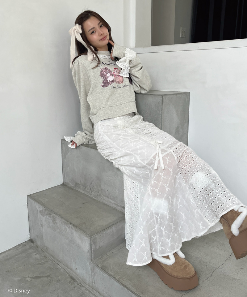 【Disney】おしゃれキャット / フリルスウェット 詳細画像 グレー 14