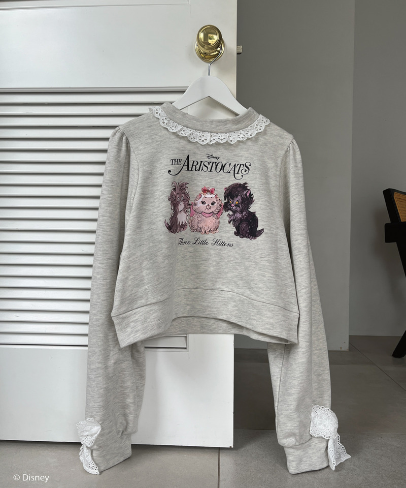 【超ときめき♡宣伝部 小泉遥香様/杏ジュリア様 着用】【Disney】おしゃれキャット / フリルスウェット 詳細画像 グレー 28