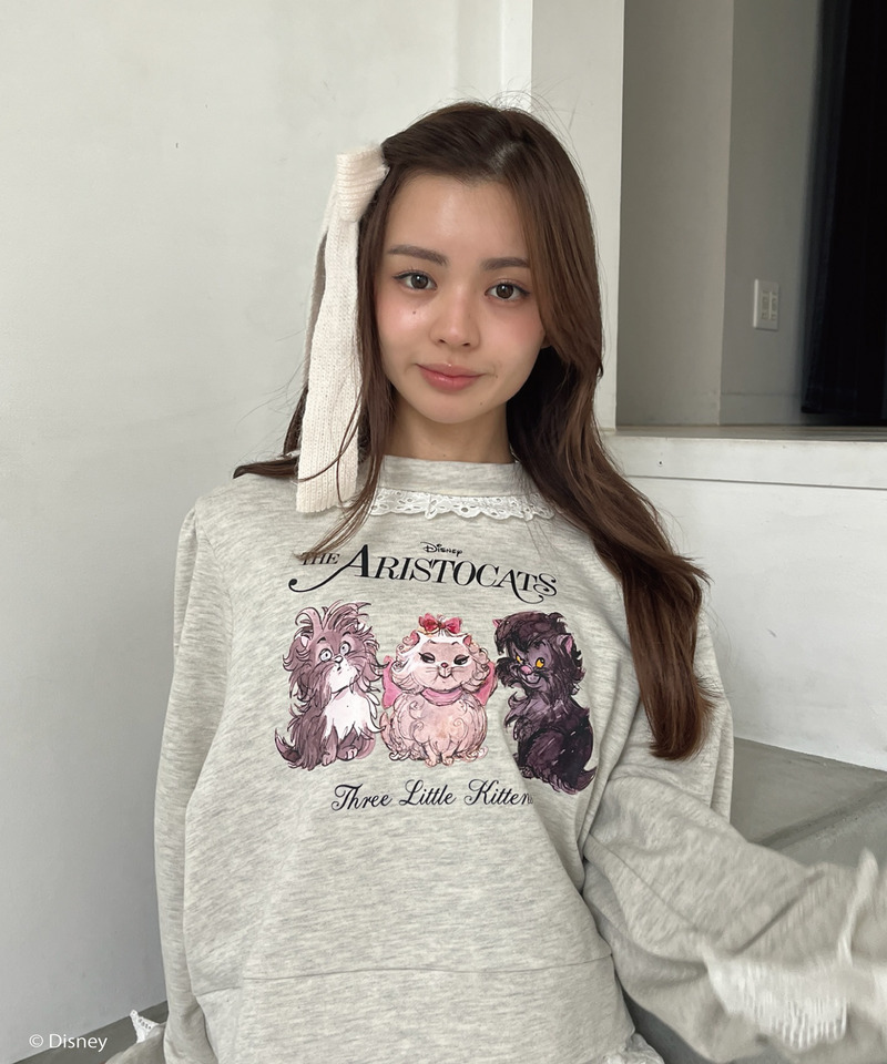 【Disney】おしゃれキャット / フリルスウェット 詳細画像 グレー 3