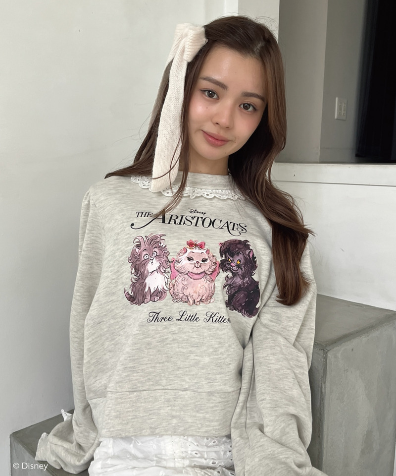 【Disney】おしゃれキャット / フリルスウェット 詳細画像 グレー 5