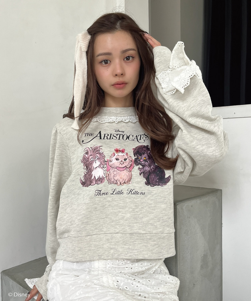 【Disney】おしゃれキャット / フリルスウェット 詳細画像 グレー 6