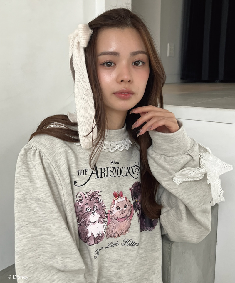 【Disney】おしゃれキャット / フリルスウェット 詳細画像 グレー 7