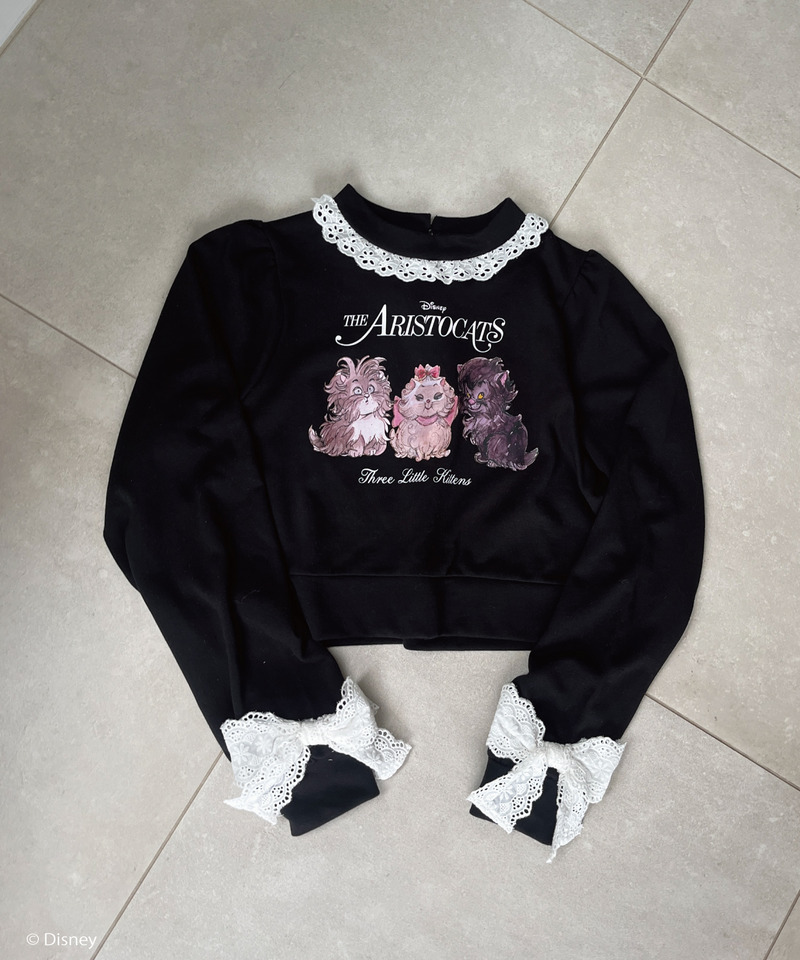【Disney】おしゃれキャット / フリルスウェット 詳細画像 ブラック 19