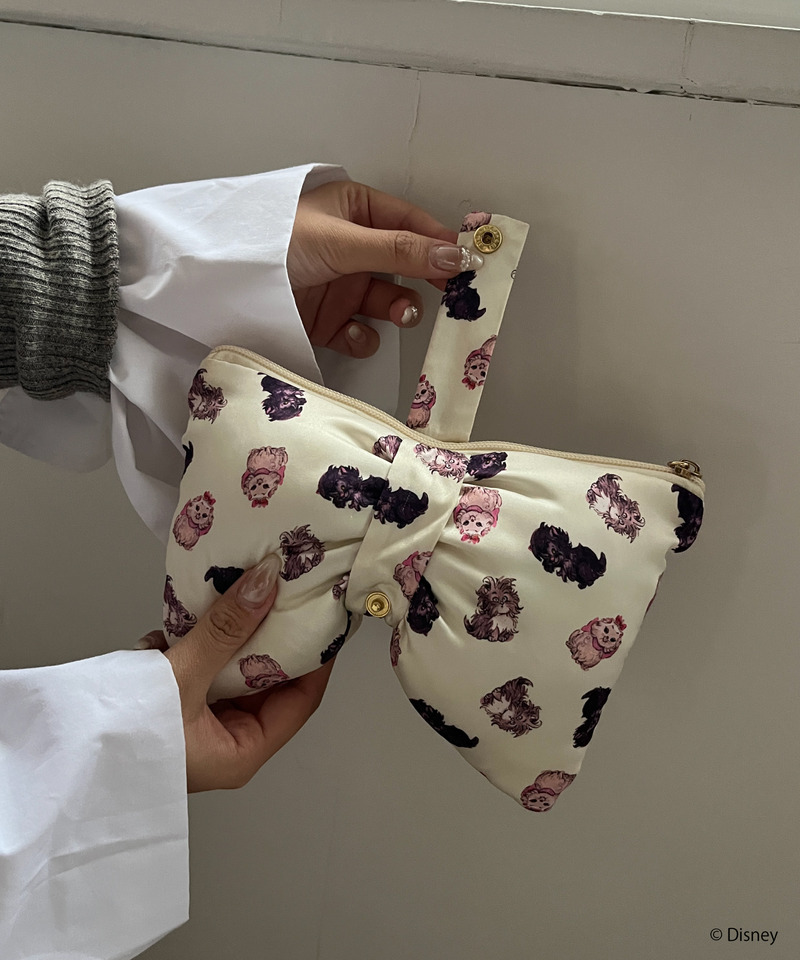 【超ときめき?宣伝部 杏ジュリア様 着用】【Disney】おしゃれキャット / リボンポーチ 詳細画像 オフホワイト 13