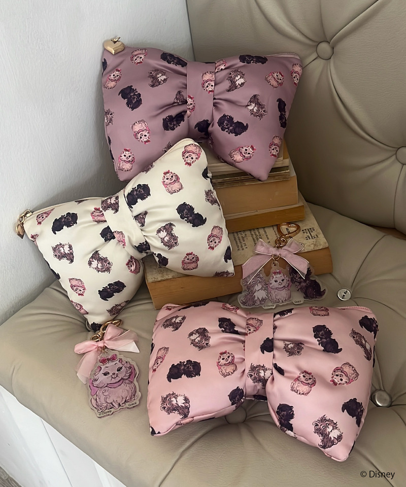 【超ときめき?宣伝部 杏ジュリア様 着用】【Disney】おしゃれキャット / リボンポーチ 詳細画像 オフホワイト 14