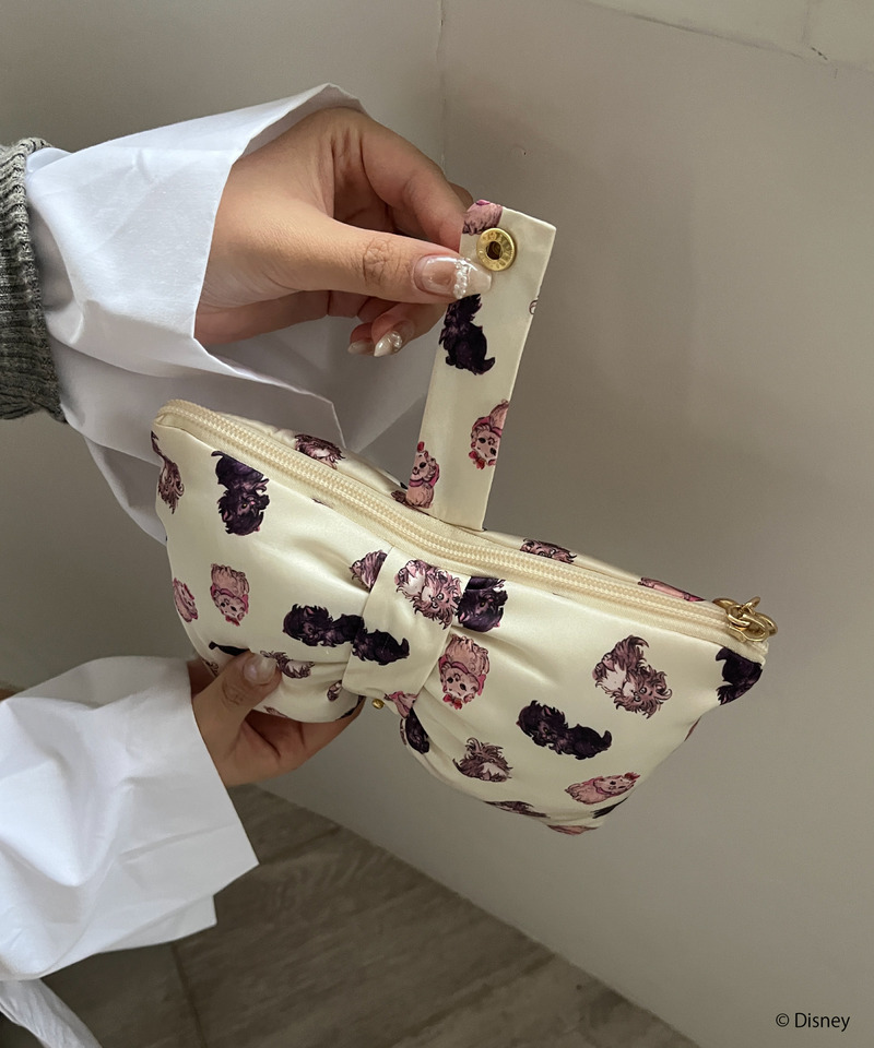 【超ときめき?宣伝部 杏ジュリア様 着用】【Disney】おしゃれキャット / リボンポーチ 詳細画像 オフホワイト 9