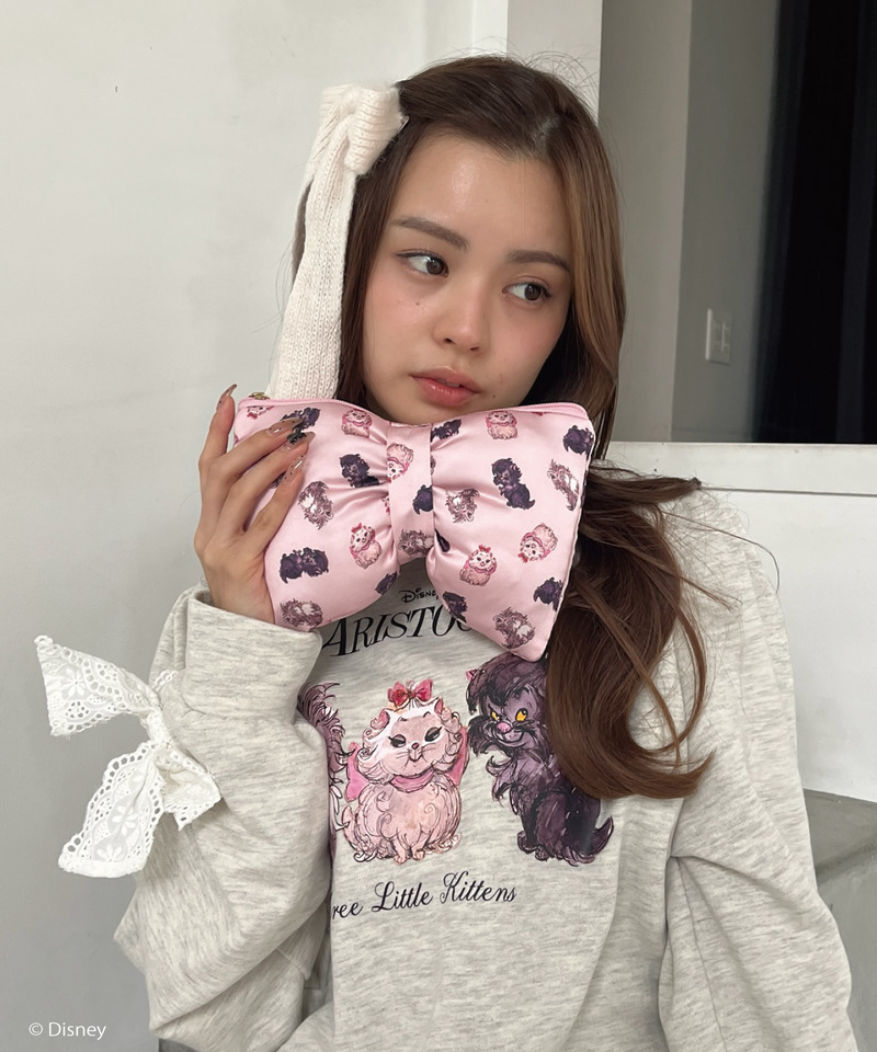 【Disney】おしゃれキャット / リボンポーチ 詳細画像 ピンク 5