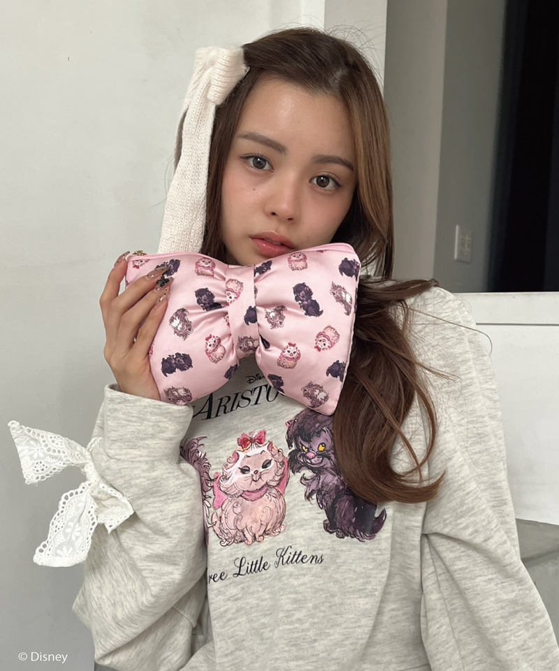 【Disney】おしゃれキャット / リボンポーチ 詳細画像 ピンク 6